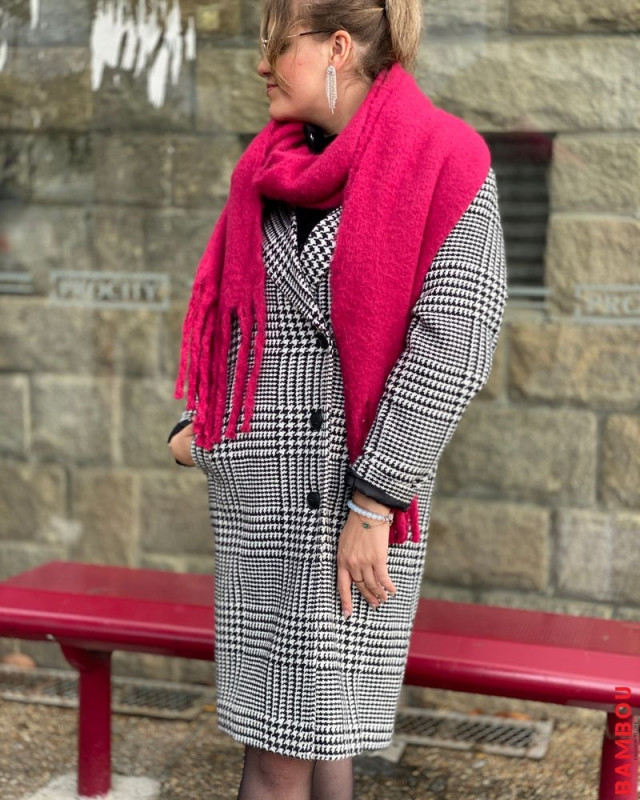 Echarpe à franges ONLY Cerise