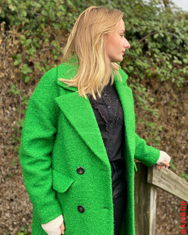 Manteau lon moutonné ONLY Vert