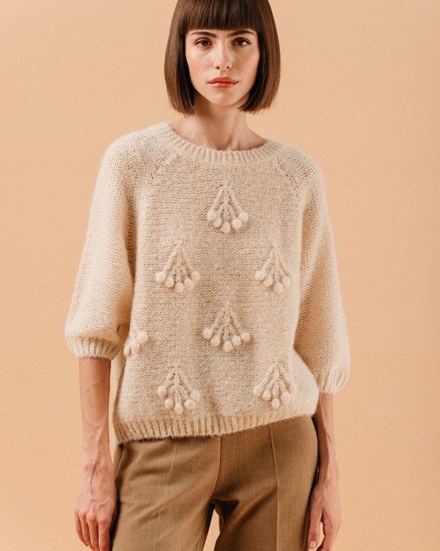 Pull en tricotage Loraine GRACE&MILA Beige