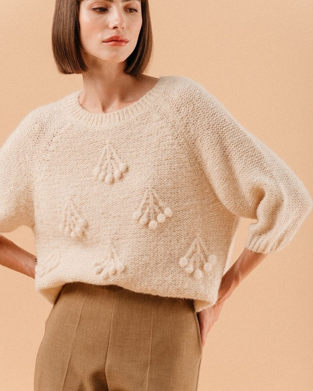Pull en tricotage Loraine GRACE&MILA Beige