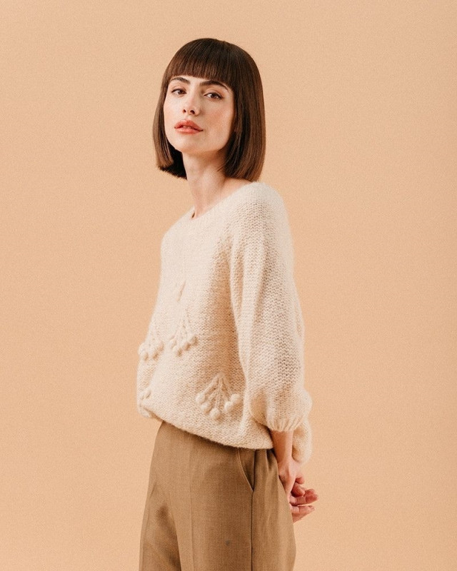 Pull en tricotage Loraine GRACE&MILA Beige