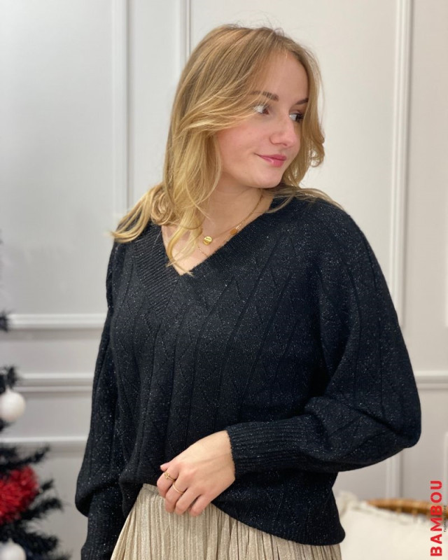 Pull brillant Onllucia ONLY black dtm glitter