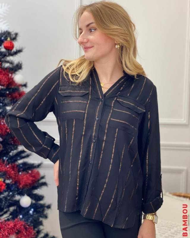 Chemise rayée Coris VERO MODA Noir