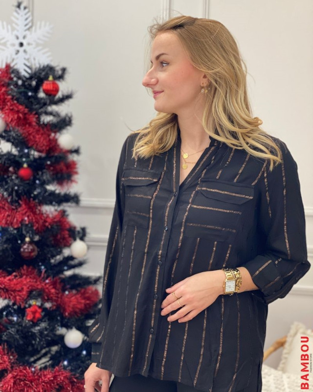 Chemise rayée Coris VERO MODA Noir