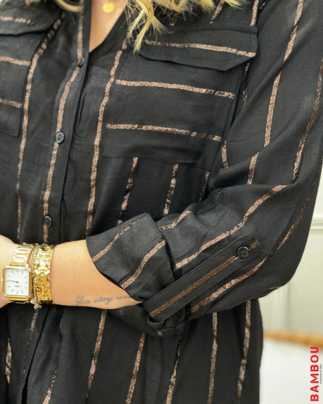 Chemise rayée Coris VERO MODA Noir