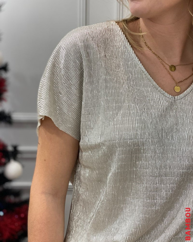 Tee-shirt brillant Seni VERO MODA Beige