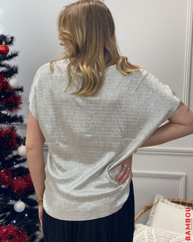 Tee-shirt brillant Seni VERO MODA Beige