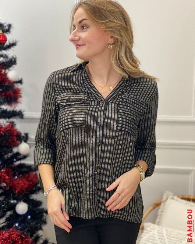Chemisier rayé VERO MODA black gold
