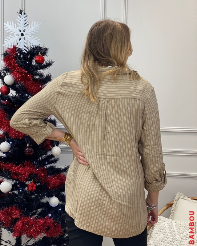 Chemisier rayé VERO MODA cloud dancer gold