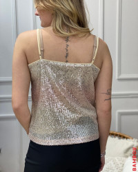 Débardeur en sequin Hadele GRACE & MILA Ecru