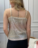 Débardeur en sequin Hadele GRACE & MILA Ecru