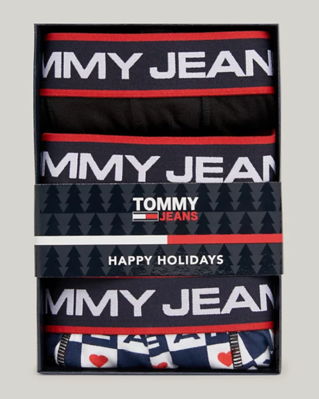 Coffret cadeau 3 boxer New York TOMMY JEANS Noir et carreaux