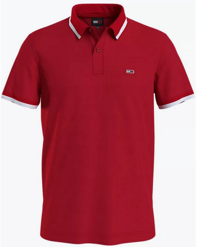 Polo logo TOMMY JEANS Rouge