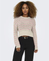 Pull en maille ONLY Ecru / Rose