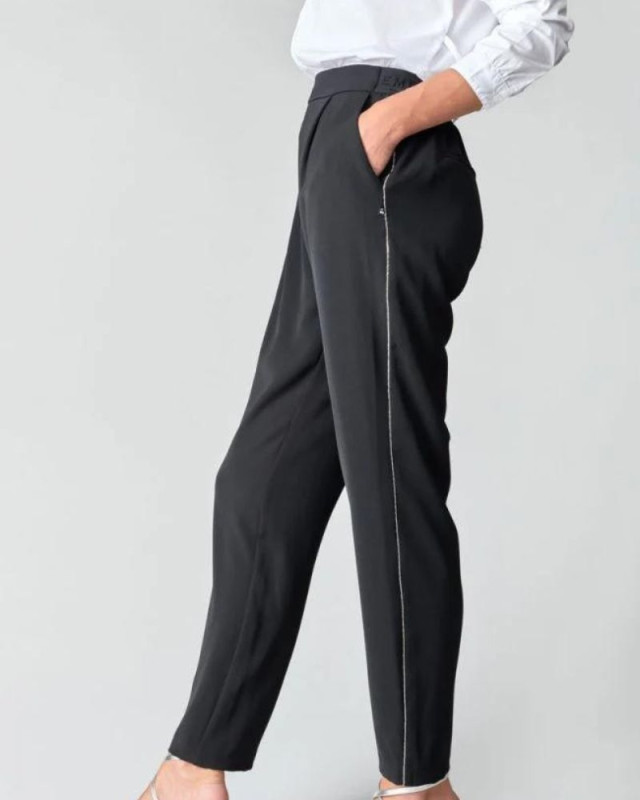 Pantalon habillé Plhox LE TEMPS DES CERISES Noir