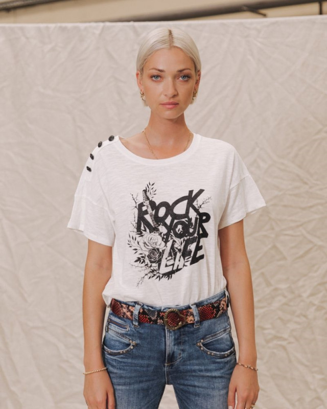 Tee-shirt Telyssia Rock FREEMAN Blanc