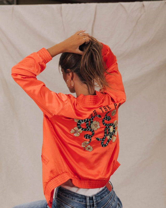 Bomber brodé Troopie Snake FREEMAN Orange