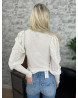 Pull manches bouffante Molly Bracken Blanc Cassé