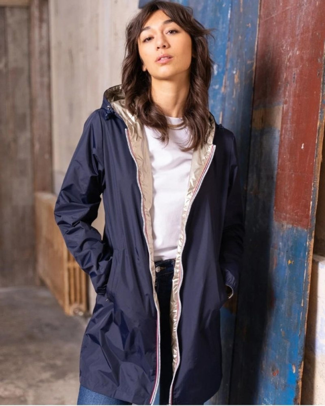 Imperméable réversible LAURA JO Marine