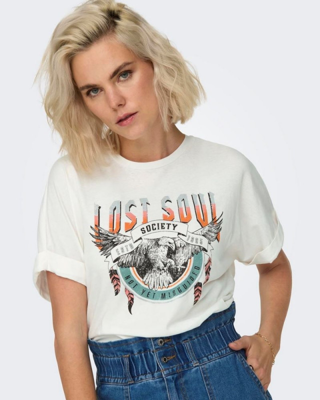 Tee-shirt Onllucy ONLY cloud dancer lost soul ethnic