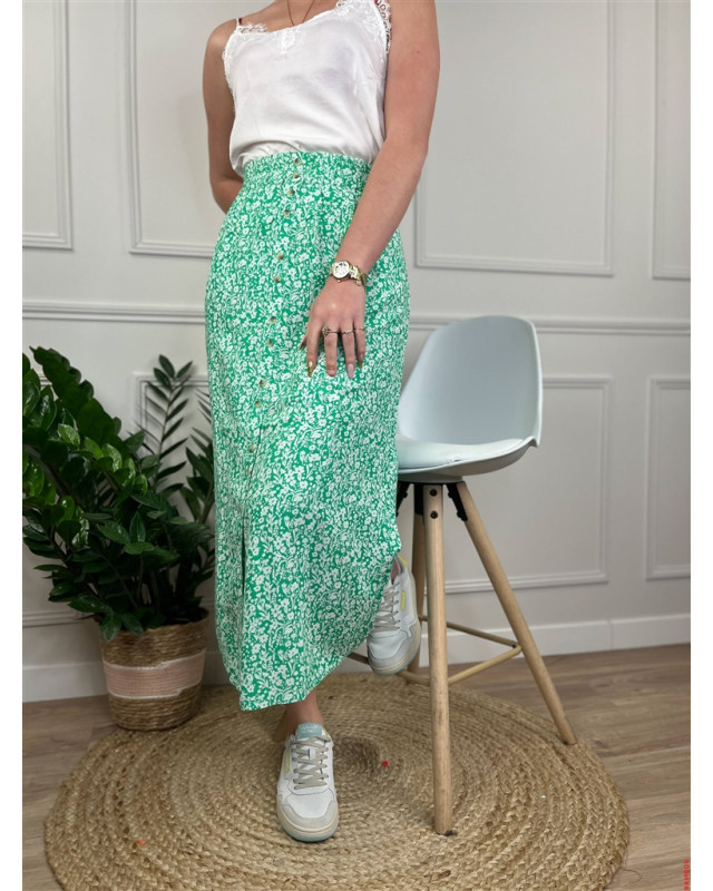 Jupe longue Lilou C'EST BEAU LA VIE Vert