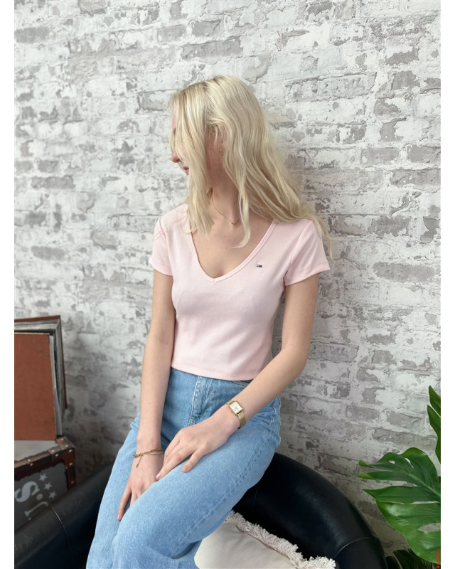 Crop top TOMMY JEANS Rose pastel