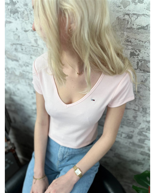 Crop top TOMMY JEANS Rose pastel