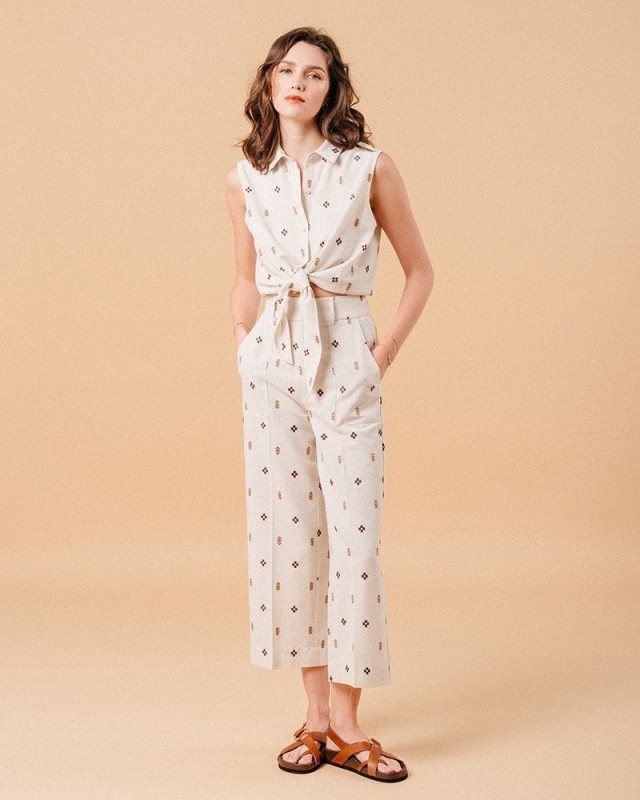 Pantalon large Messina_12535 GRACE & MILA Camel