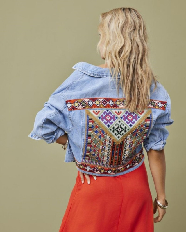 Veste en jean brodé Onlmalibu ONLY Denim