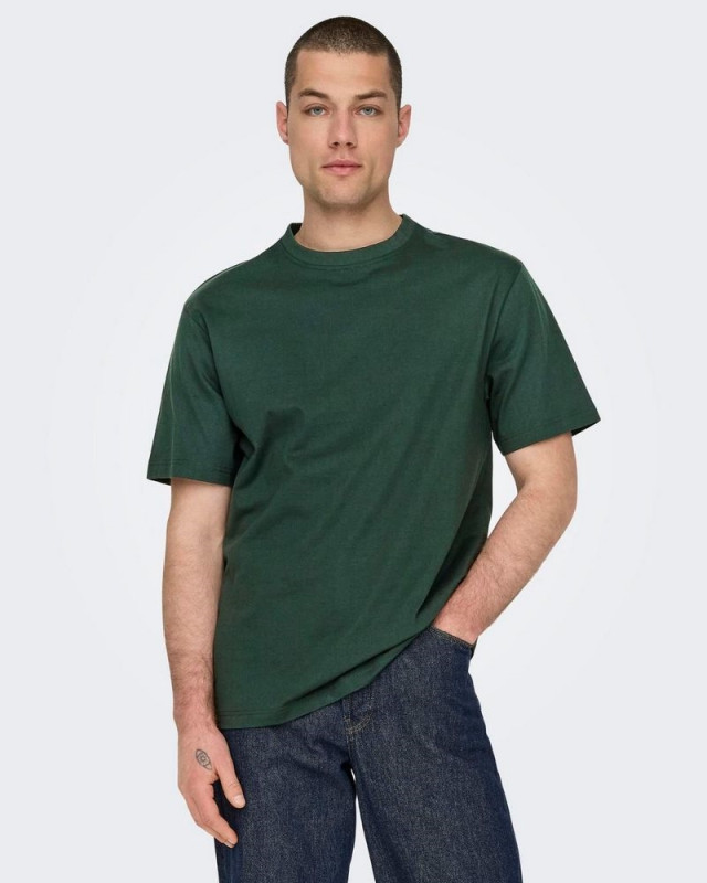 Tee-shirt basique Onsfred ONLY & SONS Vert sapin