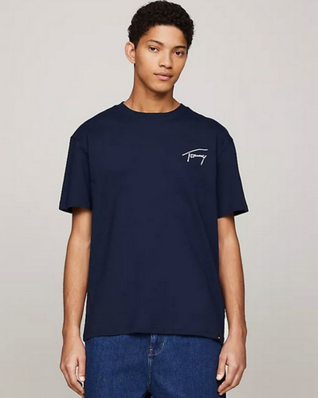 Tee-shirt logo signature TOMMY JEANS Marine