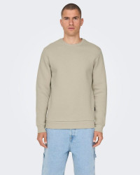 Sweat col rond Onsceres ONLY & SONS Beige