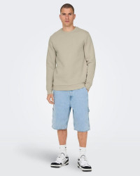 Sweat col rond Onsceres ONLY & SONS Beige
