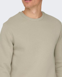 Sweat col rond Onsceres ONLY & SONS Beige