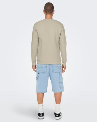 Sweat col rond Onsceres ONLY & SONS Beige