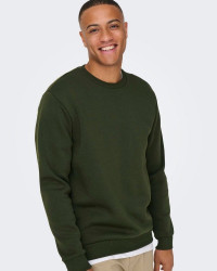 Sweat col rond Onsceres ONLY & SONS Kaki