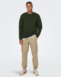 Sweat col rond Onsceres ONLY & SONS Kaki