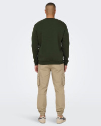 Sweat col rond Onsceres ONLY & SONS Kaki