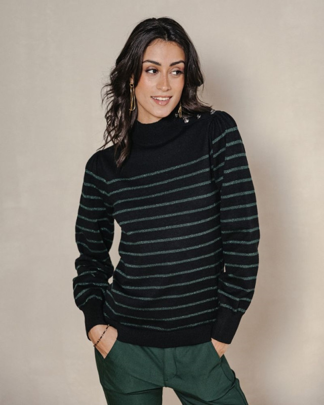 Pull marinière Pessie FREEMAN Vert