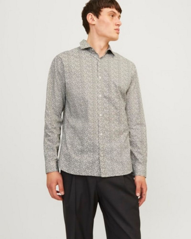 Chemise à motif Jprblablackpool JACK & JONES Ecru