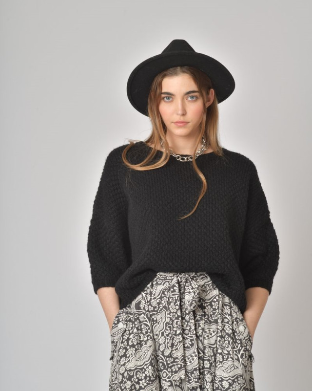 Pull en maille Juliette ORFEO Noir