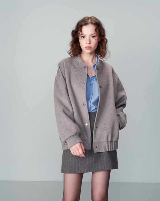 Bomber en laine Numa GRACE & MILA Gris