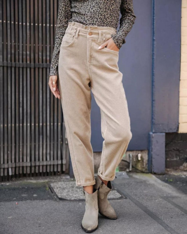 Pantalon en velours FREEMAN Beige