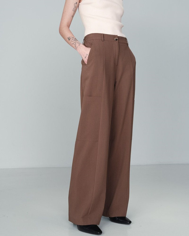 Pantalon large Noyoco GRACE & MILA Taupe