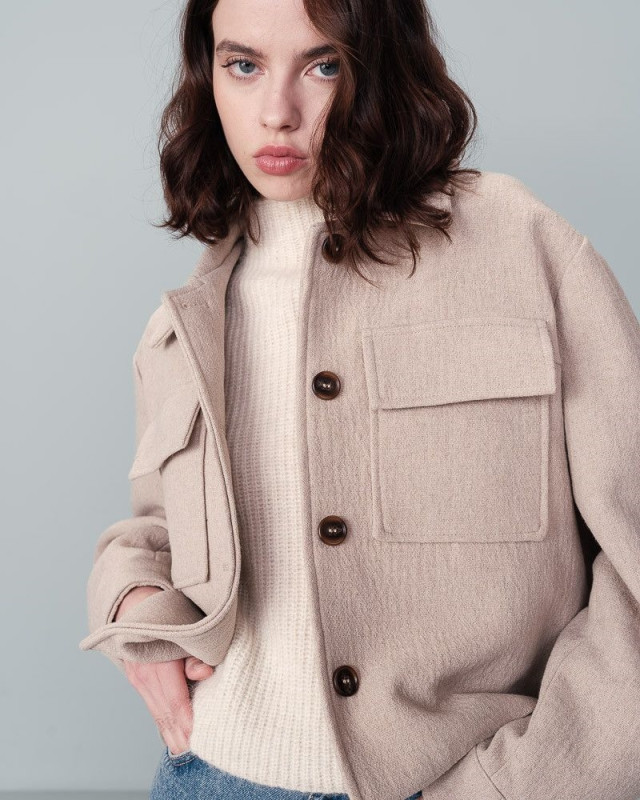 Veste en laine Novembre GRACE & MILA Beige