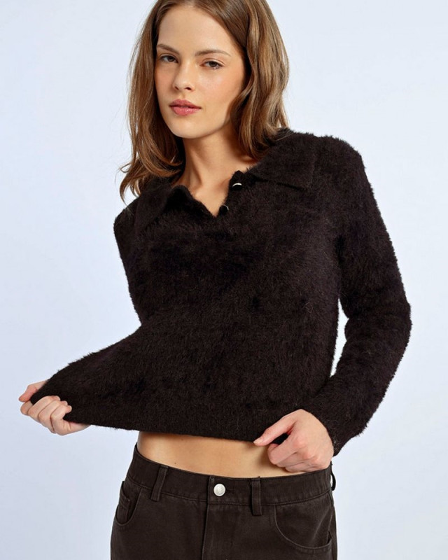 Pull col polo LILI SIDONIO Noir