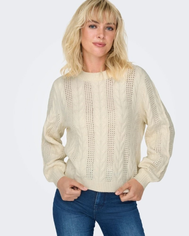 Pull en maille Rubina ONLY Ecru