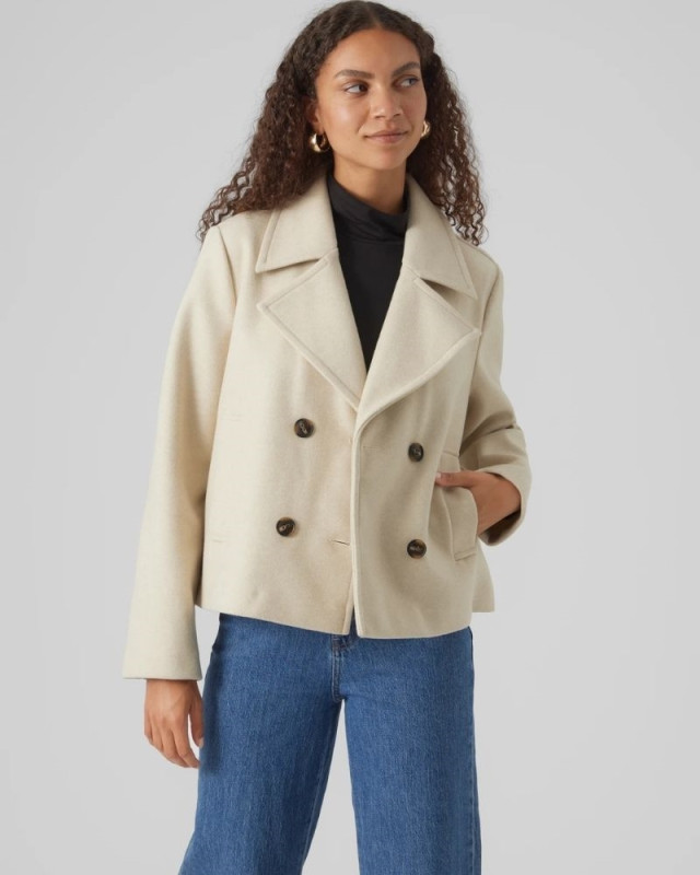 Manteau court Vincemia VERO MODA Ecru