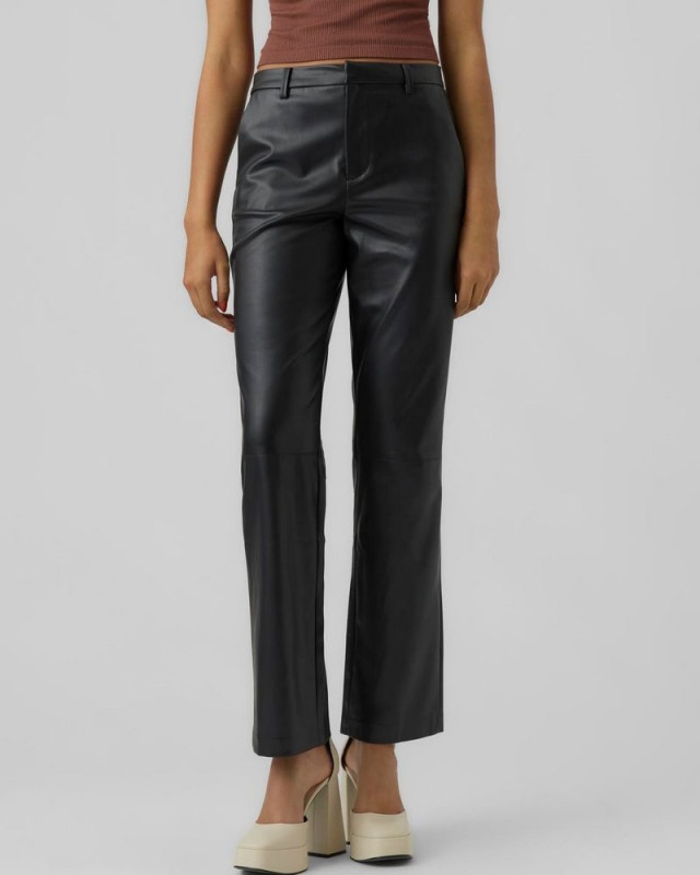 Pantalon simili cuir Olympia VERO MODA Noir