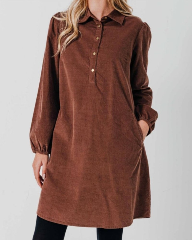 Robe en velours Filou C'EST BEAU LA VIE Marron